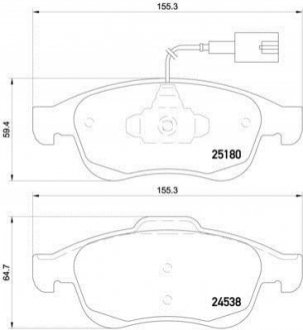 Гальмівні колодки дискові BREMBO P23148