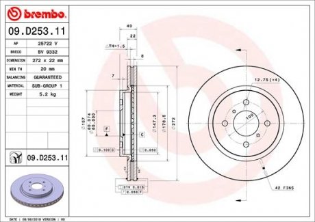 Автозапчасть BREMBO 09D25311