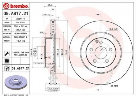 Автозапчасть BREMBO 09A81721