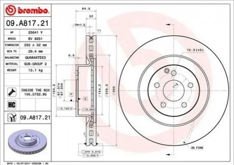 Автозапчасть BREMBO 09A81721