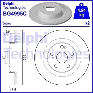 Гальмівний диск DELPHI BG4995C