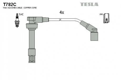 Дроти запалення, набір TESLA T782C