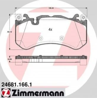 Колодки гальмівні дискові, к-кт ZIMMERMANN 246811661