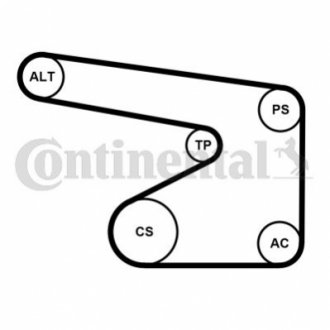 Комплект (ремінь+ролики+помпа) CONTITECH 5PK1355 WP1