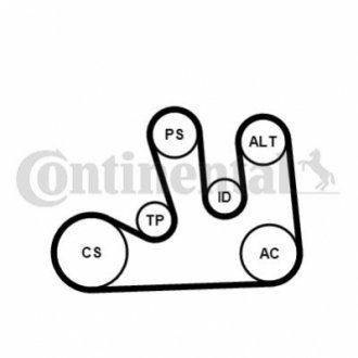 Комплект (ремінь+ролики+помпа) CONTITECH 5PK1750 WP1