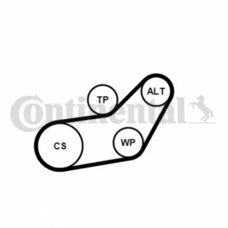 Комплект (ремінь+ролики+помпа) CONTITECH 6PK1045 WP1