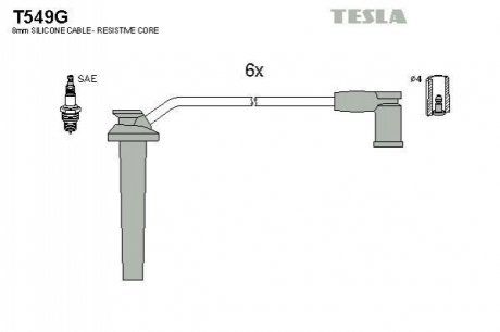 Дроти запалення, набір TESLA T549G