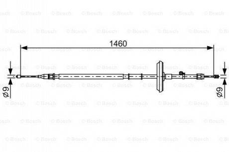 Трос ручного гальма BOSCH 1987482504