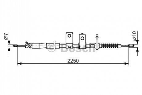 Трос ручного гальма BOSCH 1987482343