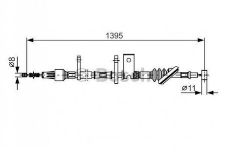 Трос ручного гальма BOSCH 1987482089