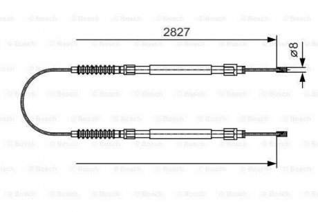 Трос ручного гальма BOSCH 1987482006