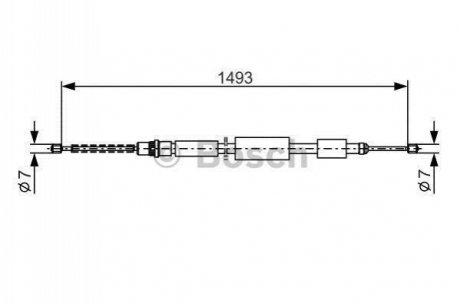 Трос ручного гальма BOSCH 1987477323