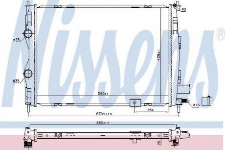 Радiатор NISSENS 68811