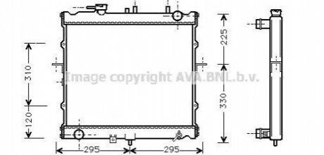 Радіатор двигуна KIA SPORTAGE I (JA) (93-) (AVA) AVA COOLING KAA2022