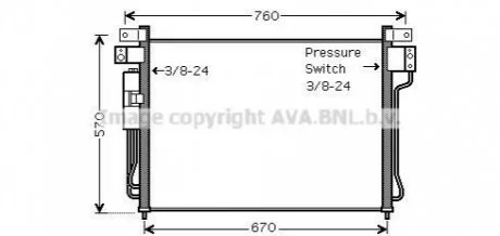Конденсатор кондиционера NISSAN NAVARA / PATHFINDER 2005- (пр-во AVA) AVA COOLING DNA5299D