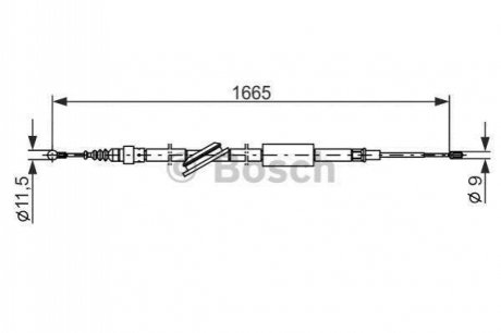 Трос ручного гальма BOSCH 1987477249