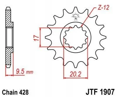 Передня зірка MOTO JT MOTO 10535414 (фото 1)