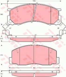 Гальмівні колодки, дискове гальмо (набір) TRW GDB1195 (фото 1)