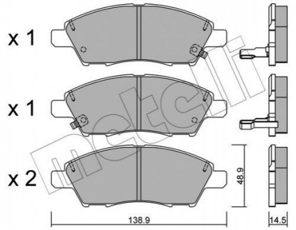 Колодки тормозные (передние) Nissan Almera/Micra/Note/Tilda 1.2/1.5 dCi/1.6/1.8 07- METELLI 22-1079-0