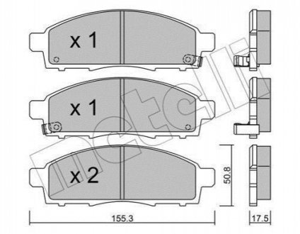 Комплект гальмівних колодок (дискових) METELLI 22-0791-1 (фото 1)