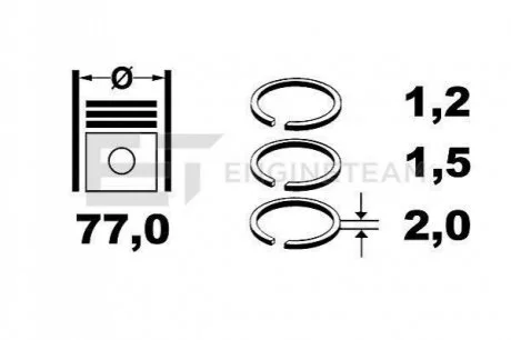 Комплект кілець на поршень ET ENGINETEAM R1009650