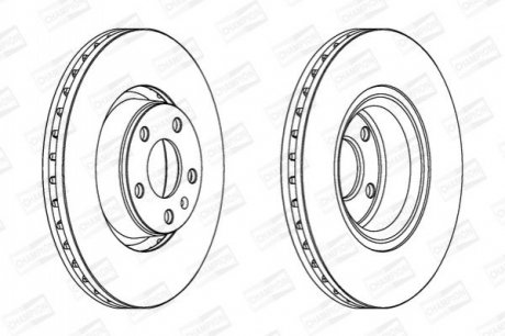 VW Диск тормозной передн.вент. Audi A6,A8 97- CHAMPION 562265CH1