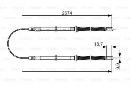 Трос ручного гальма BOSCH 1987482148