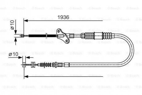 Трос ручного гальма BOSCH 1987482111