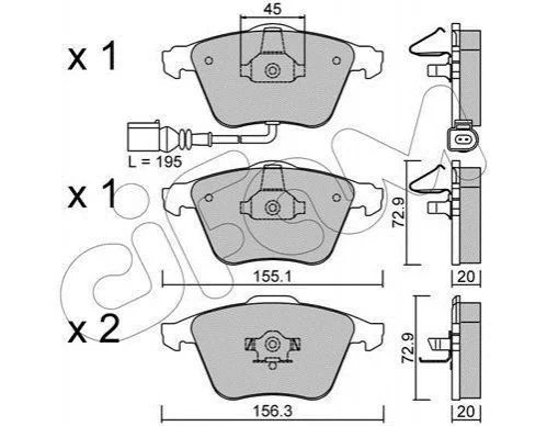 Гальмівні колодки пер. Audi A4/A6/A8 00- CIFAM 8225492 (фото 1)