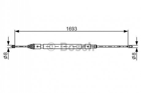 Трос ручного гальма BOSCH 1987477993