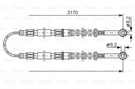 Трос ручного гальма BOSCH 1987477792