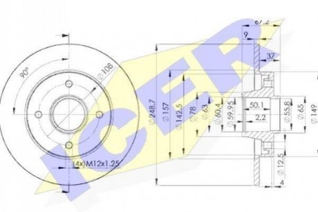Диск гальмівний ICER 78BD47441