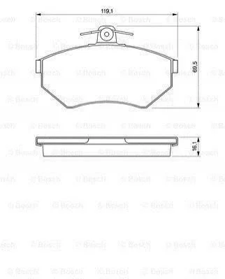 Гальмівні колодки, дискове гальмо (набір) BOSCH 0986424468 (фото 1)