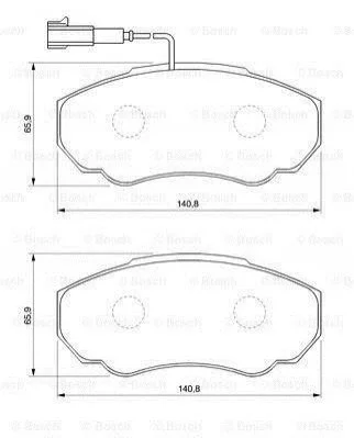 Гальмівні колодки, дискове гальмо (набір) BOSCH 0986424703 (фото 1)