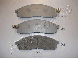 Гальмівні колодки, дискове гальмо (набір) JAPANPARTS PA192AF (фото 1)