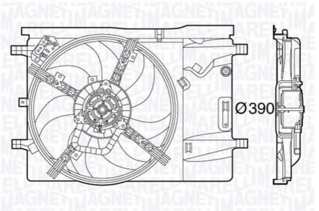 Вентилятор, охлаждение двигателя MAGNETI MARELLI 069422578010