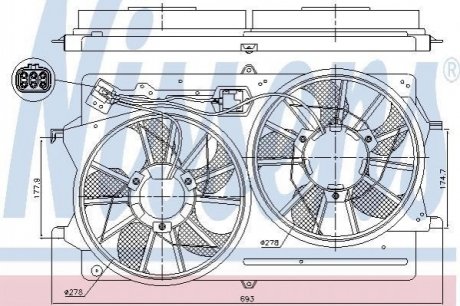 Вентилятор, охлаждение двигателя NISSENS 85214