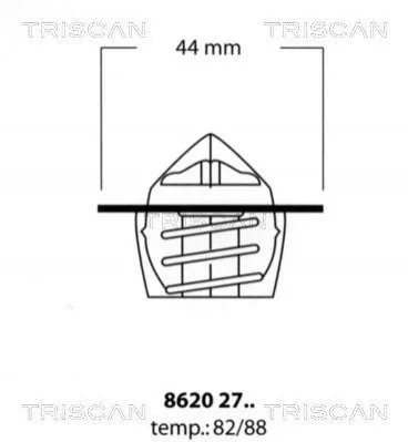 Термостат Daewoo Matiz 0.8 98- TRISCAN 86202782 (фото 1)