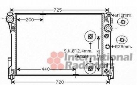 Радіатор, охолодження двигуна Van Wezel 30002546