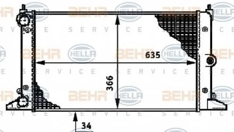Радіатор, охолодження двигуна HELLA 8MK376720511
