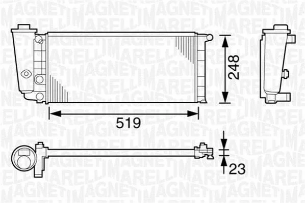 Радіатор, охолодження двигуна MAGNETI MARELLI 350213101000 (фото 1)