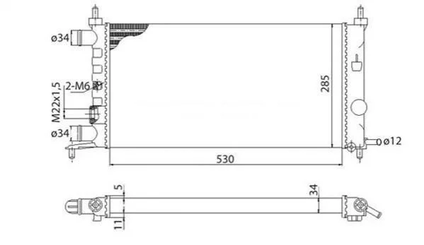 Радіатор, охолодження двигуна MAGNETI MARELLI 350213776003 (фото 1)