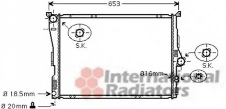 Радиатор охлаждения BMW X3 25i/30i AT 06-09 (пр-во) Van Wezel 06002343