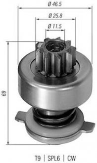 Ведущая шестерня, стартер MAGNETI MARELLI 940113020115