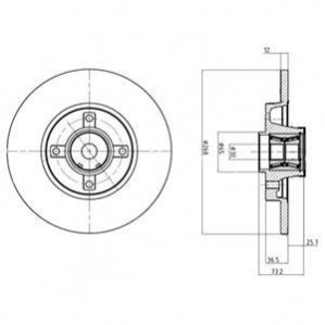 Гальмівні(тормозні) диски DELPHI BG9053RS (фото 1)