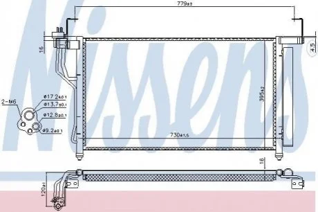 Конденсатор кондиціонера HYUNDAI H1 (вир-во Nissens) NISSENS 940632