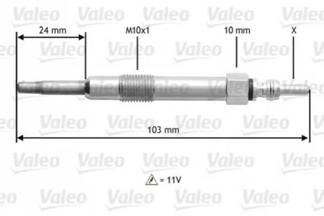 Свічка розжарювання VALEO 345114