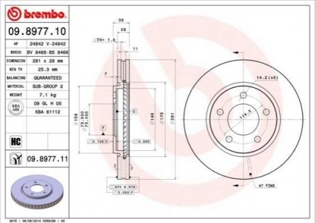 Гальмівний диск BREMBO 09897710