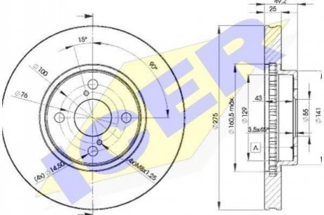 Диск гальмівний ICER 78BD20802