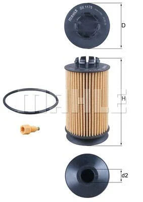 Oil Filter MAHLE / KNECHT OX1175D (фото 1)
